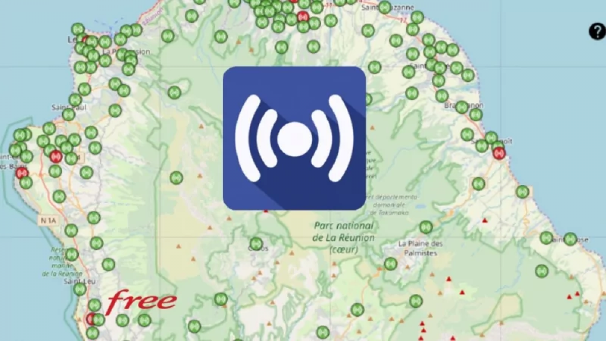 Découvrez la répartition des antennes Free Réunion 3G/4G à La ravine à malheur