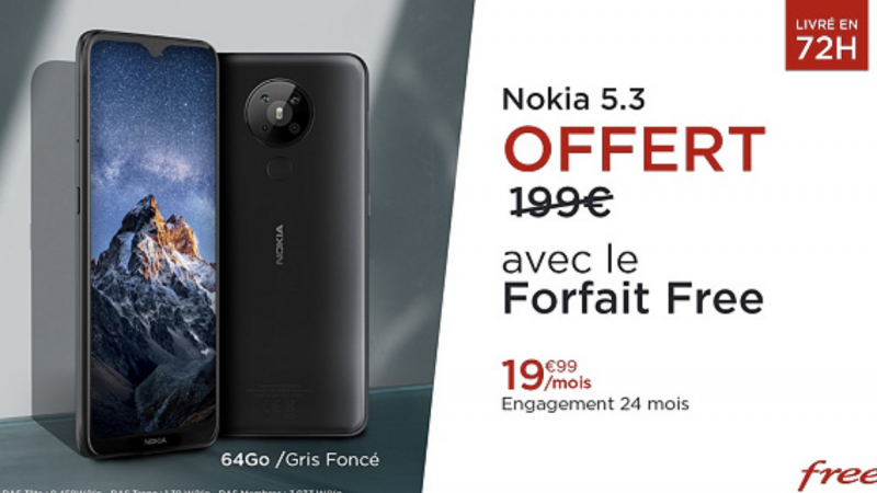 Smartphone Nokia 5.3 offert avec un forfait Free Mobile : l’offre est prolongée de quelques jours