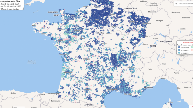 Êtes-vous désormais éligibles à la fibre ? L’Arcep met à jour sa carte de couverture