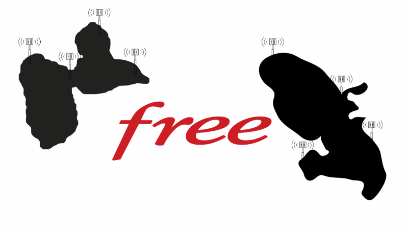 Le réseau Free Mobile apparaît désormais en Martinique et en Guadeloupe