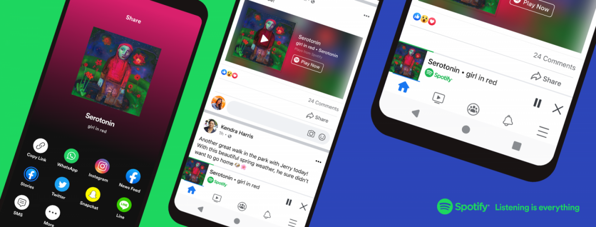 L’application Facebook intégrera prochainement un mini lecteur Spotify