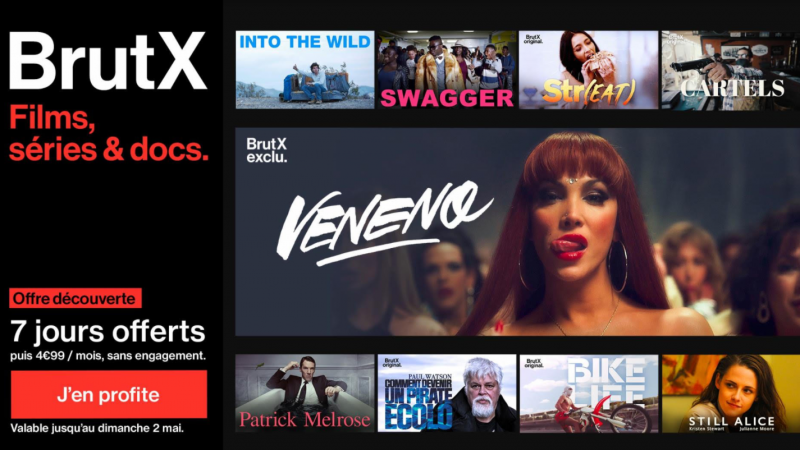 Le nouveau service BrutX offre une semaine d’essai en illimité à son offre SVOD sur les Freebox