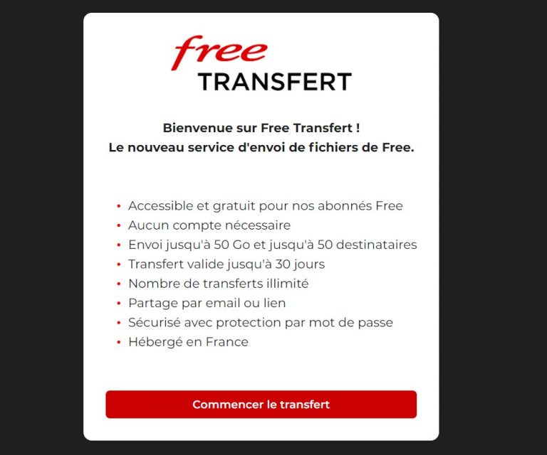Free Transfert les abonnés ont accès à un nouveau service gratuit d — free download