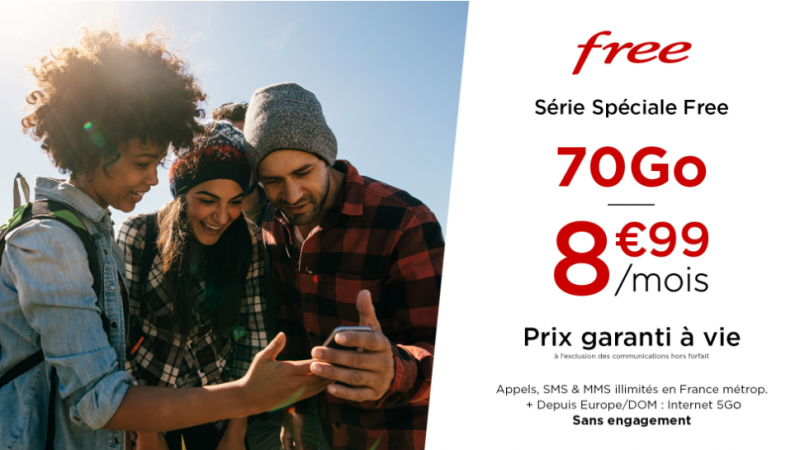 Le forfait spécial Free Mobile avec 70Go à petit prix et valable à vie est maintenant disponible jusqu’au 30 novembre