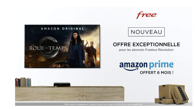 Free annonce offrir Amazon Prime et son armada de services à tous les abonnés Freebox Révolution pendant 6 mois