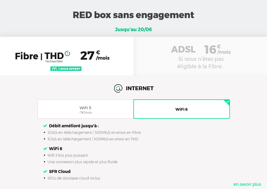Box adsl offre internet adsl sans engagement - RED by SFR