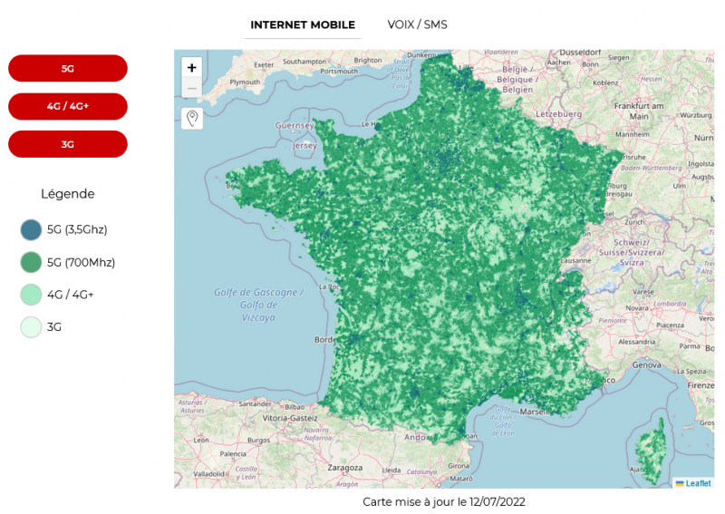Free met à jour sa carte officielle de couverture mobile