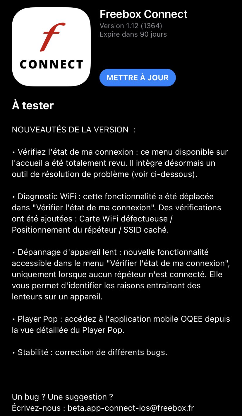 Free lance une nouvelle mise à jour de Freebox Connect sur iPhone, qui