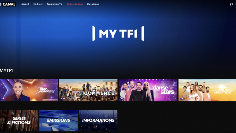 Le replay de TF1 et ses chaînes de retour sur myCanal