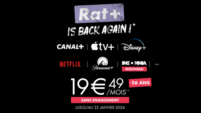 Canal+ relance sa fameuse offre Rat+ à moins de 20 euros par mois