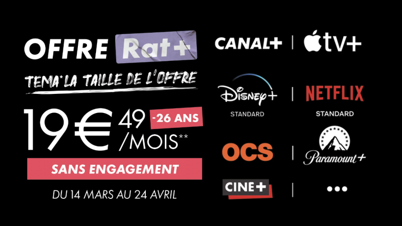 L’offre Rat+ à moins de 20 euros de Canal+ est de retour