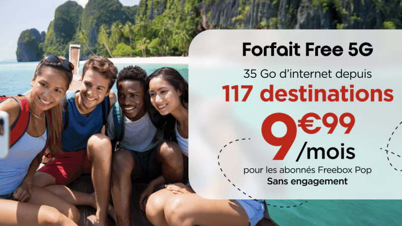 Free Mobile : voici les 117 destinations désormais incluses dans le forfait 5G à 19,99€/mois
