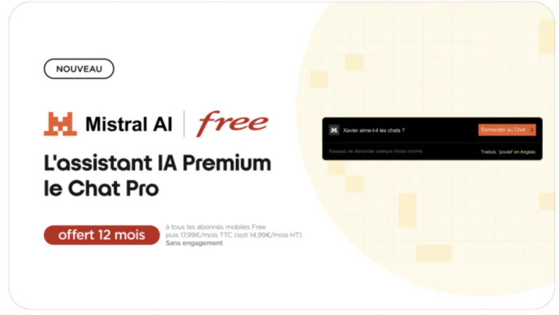 Dernières heures pour activer Le Chat Pro de Mistral AI offert 12 mois aux abonnés Free Mobile