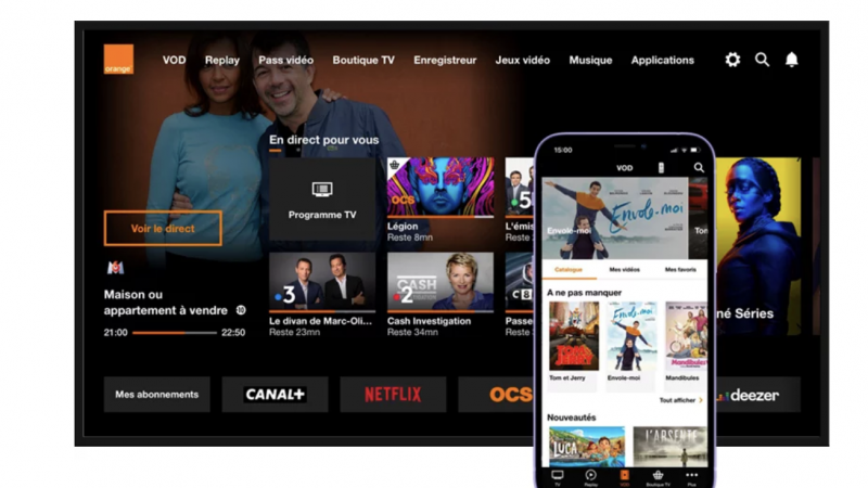 Orange va mettre en clair près de 40 chaînes et offrir des “milliers de programmes à la demande” à ses abonnés avec TV