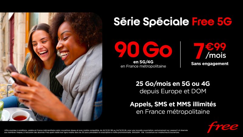 Free dévoile son nouveau forfait mobile sur Veepee à 7,99€/mois mais sans surpise