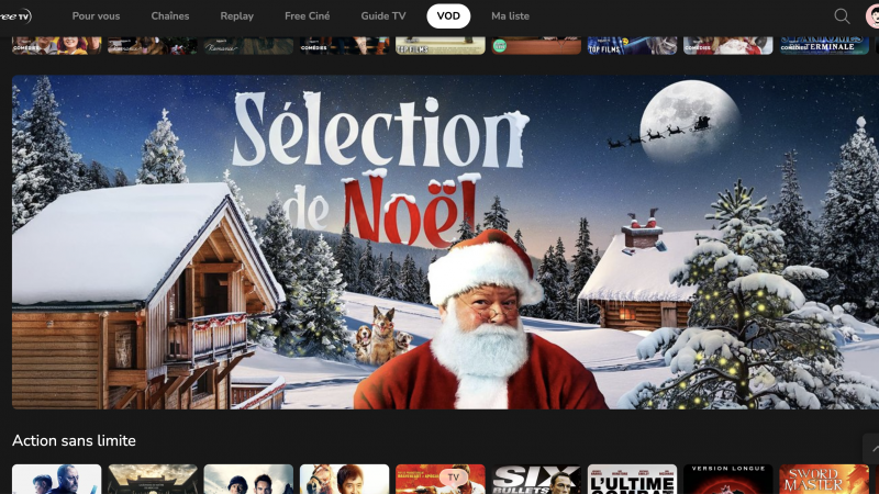 Free Ciné s’enrichit de nombreux films et d’une section spéciale Noël, c’est gratuit pour tout le monde