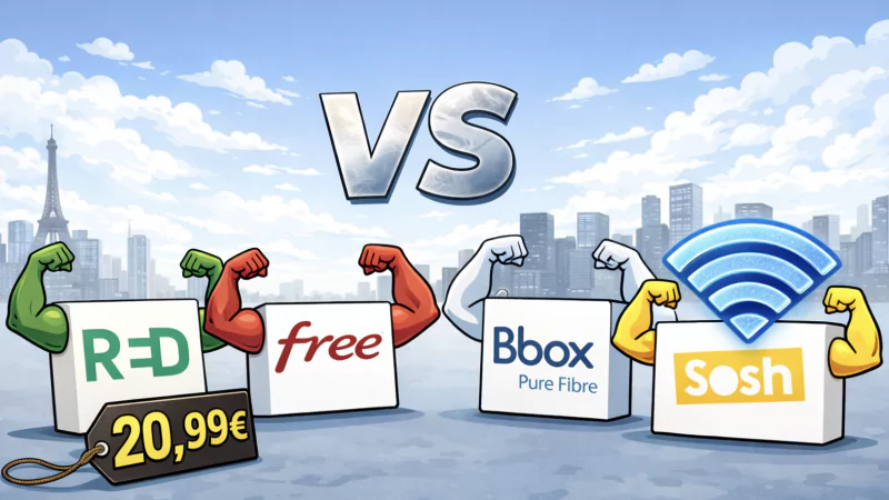Fibre à prix mini : Free, Sosh, B&YOU et Red by SFR, qui gagne vraiment la bataille des box internet sans TV ?