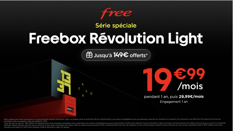 Free lance sa nouvelle offre Freebox Révolution Light sur Veepee, mais ce n’est pas une révolution
