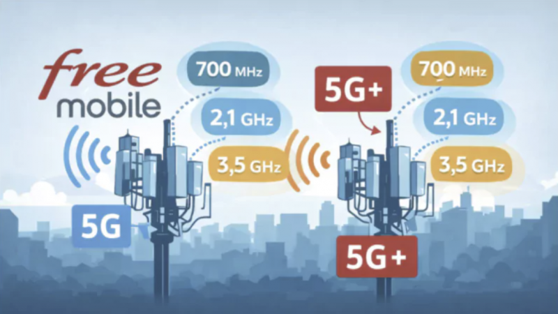 Free active la 5G 2100 MHz et la 5G+ avec agrégation, de premiers abonnés commencent à en profiter