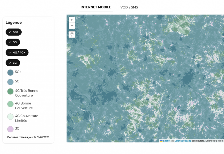 5G, 4G, appels : Free Mobile clarifie sa carte de couverture officielle ...