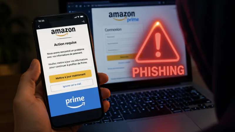 Attention, cette nouvelle arnaque Amazon Prime cible les abonnés Freebox en affichant leur IBAN
