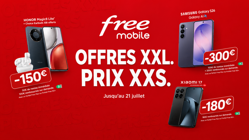 Jusqu’à 300€ d’économies : Free Mobile dévoile ses nouvelles offres pour les soldes, avec près de 50 smartphones concernés