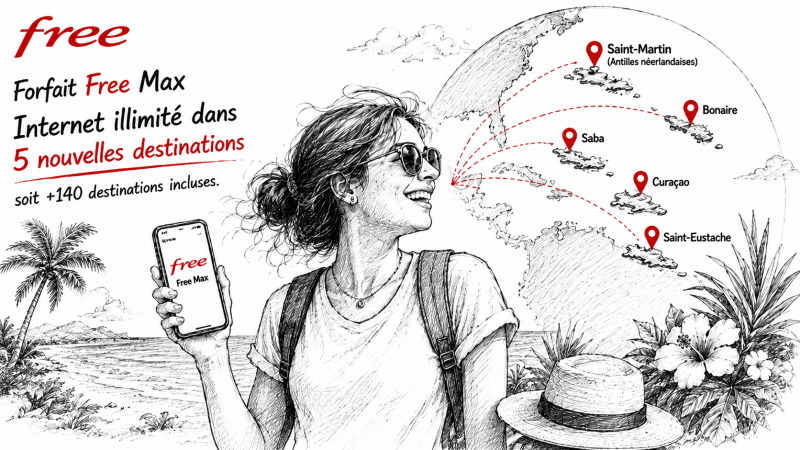 Free Mobile annonce inclure l’internet illimité dans 5 nouvelles destinations inédites pour son forfait Free Max