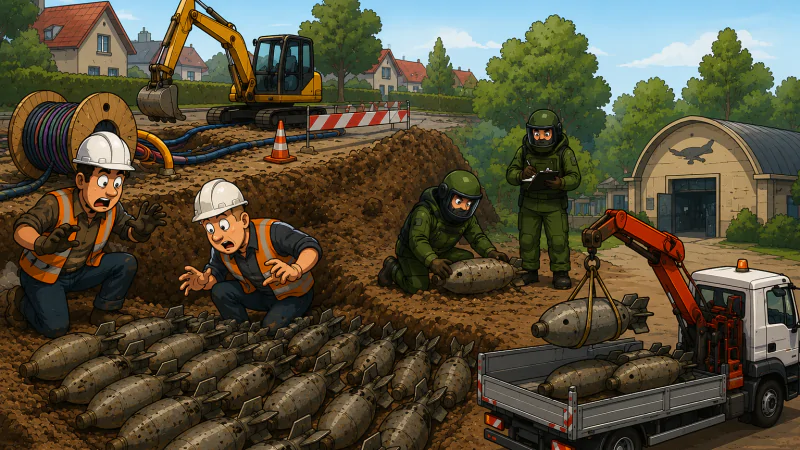 Clin d’oeil : ils installaient la fibre … et se retrouvent face à 75 bombes de la Seconde Guerre Mondiale