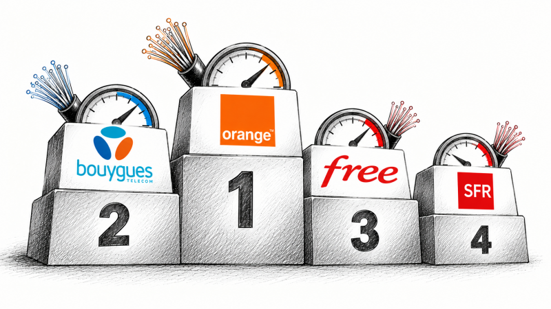 Débits fibre : Free rétrograde à la troisième place derrière Orange et Bouygues